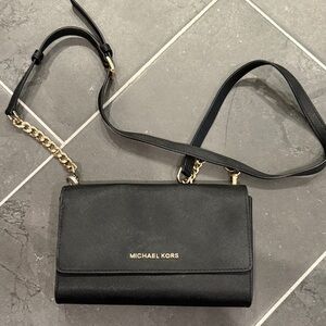 Michael Kors Black and Gold Crossbody Bag